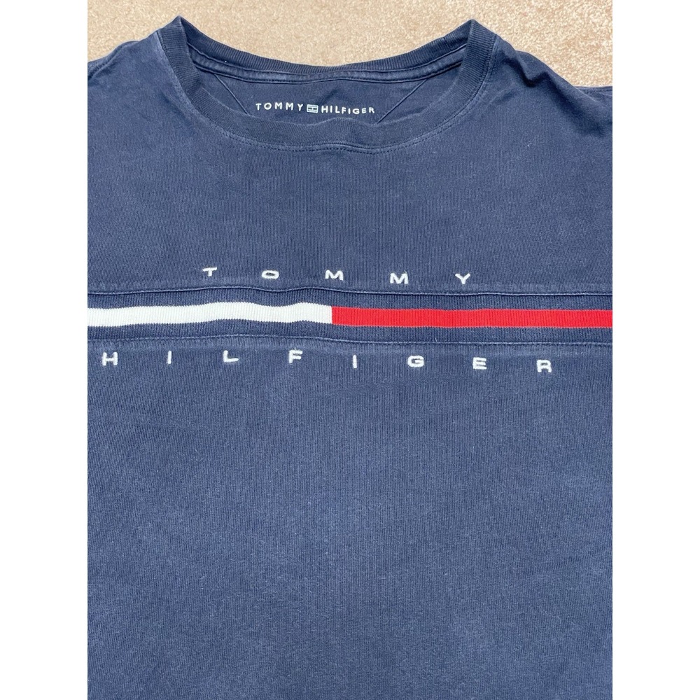 Tommy Hilfiger Men's Short Sleeve Signature Stripe Graphic T-Shirt Size Medium